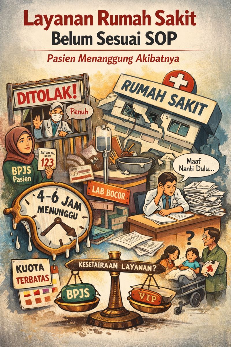 Layanan Rumah Sakit Belum Sesuai SOP Kenyataan di Lapangan,  Dampaknya pada Pasien
